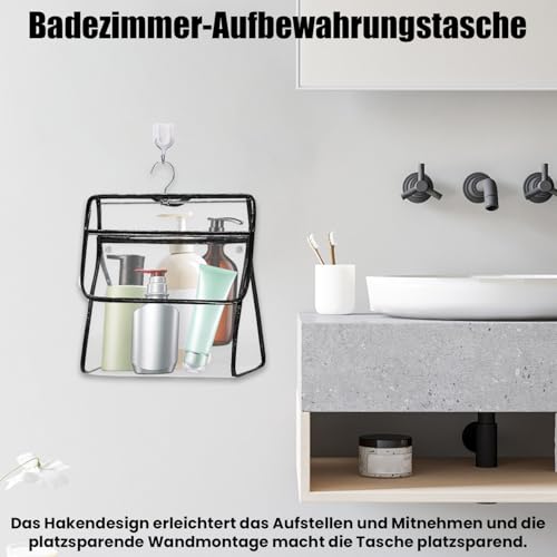 Onperpoe Transparente Aufbewahrungstasche Lagerung Reisen Toilettenbeutel wasserdichte PVC Kleidertasche Spielzeugspeicherbeutel Praktische Kulturtasche mit Handyfach für Dusche und Kleine Räume
