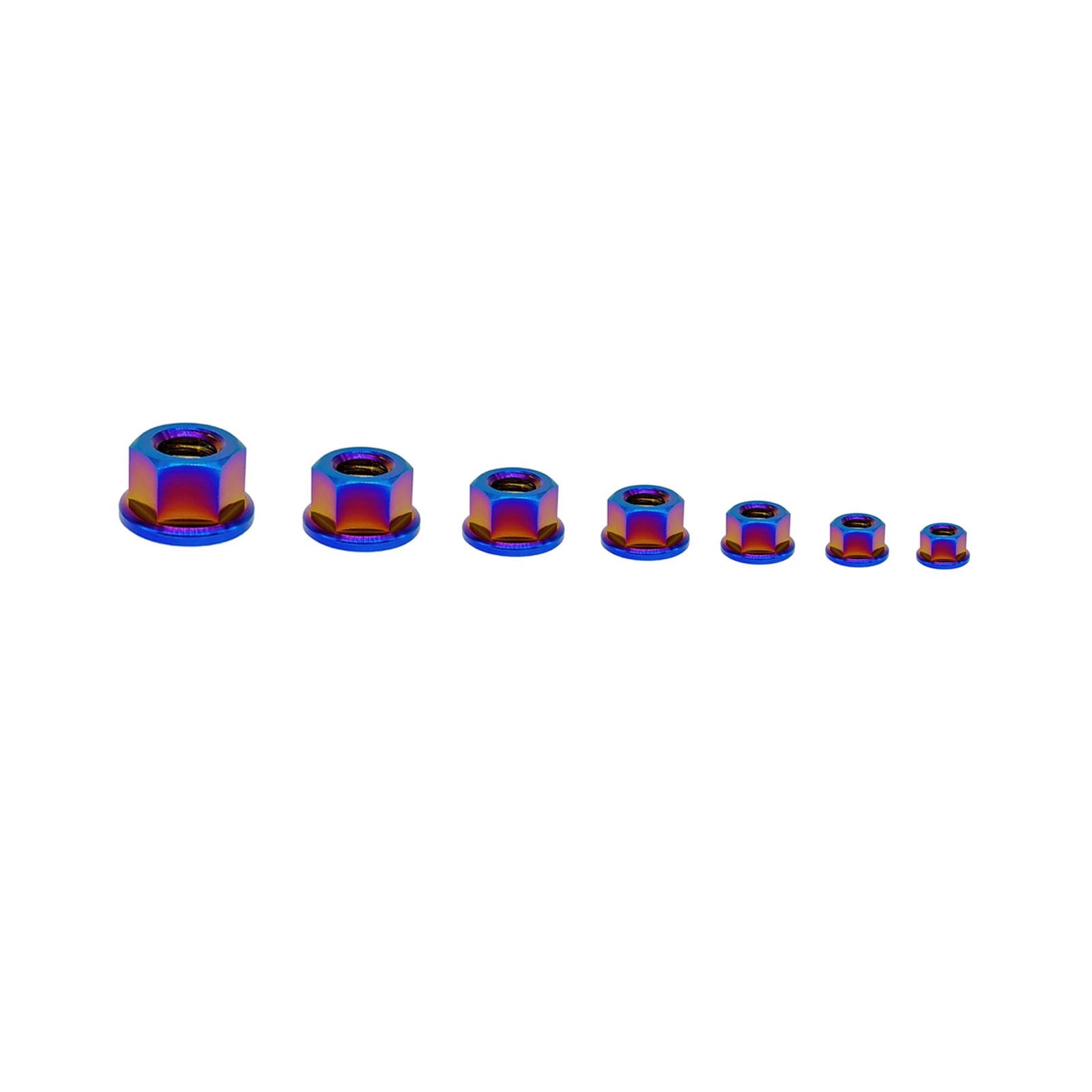 RISON tytanowa nakrętka kołnierzowa M12 x 1,75 mm, tytanowa nakrętka zębata, wypalana, niebieska, 6AL4 V, tytanowa nakrętka kołnierzowa do motocykla, 5 sztuk