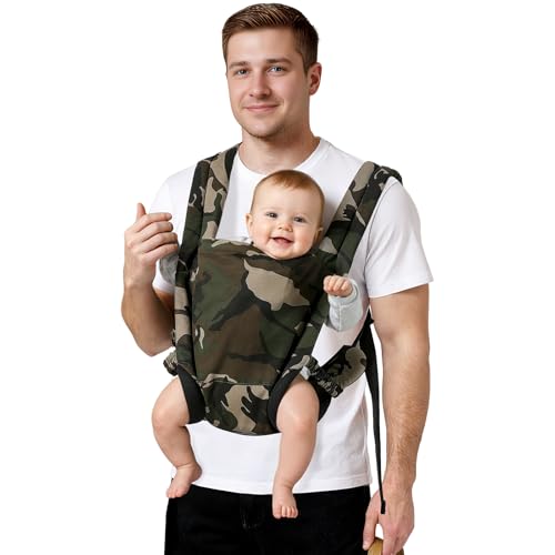Baby Carrier for Dad (7-30lbs)-Military Stylish Infant Holder Carriers Newborn to Toddler, Men Baby Carrier with Windproof Cap, One Size Fits All,...