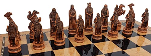 Set de ajedrez vikingo Norse Viking con tablero de 18 pulg miniatura 6