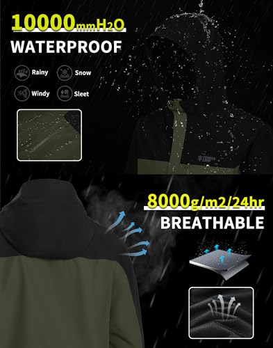 Pioneer Camp Herren Regenjacke Wasserdicht Atmungsaktiv Outdoor Jacke Mit Kapuze 4 Taschen – Bild 4