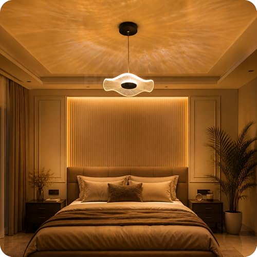 Image of Elio Drop Pendant Lamp Chandelier 12W LED Warm White Modern Hanging Ceiling Light for Living Room Bedroom Dining Kitchen Cafe Decorative Light with Adjustable Height