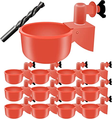12 PCS Chicken Waterer,Chicken Water Cups,Chicken Feeder, No Waste Automatic Chicken Waterer, Keep It Clean Poultry Watering Cups,Free from Pollution Chicken Water Cup