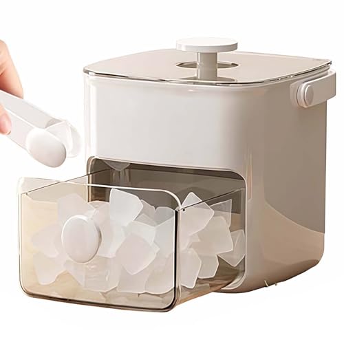 Bandeja para hacer cubitos de hielo con tapa y asa, 48 rejillas tipo prensa para liberación rápida, reutilizable para café, cócteles, jugo