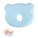 Baby Kissen, Baby Kissen Kopfverformung, 4D Baby Kissen Kopfverformung,Neugeborene Memory Foam Reisekissen, Weich Neck-Protecto Für Kinder Bett Schlafen,Wiegen, Kinderwagen (Blau)