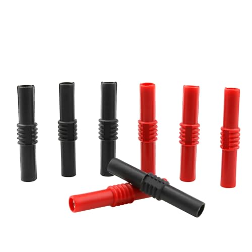 Conector Banana acoplador 4mm aislado rojo y negro 8 pzas miniatura 3