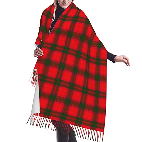Winter Warm Wrap Shawl Urquhart Broad Red Ancient Tartan Print Scarves Blanket Scarf For Women Men