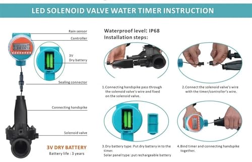 Minuterie pour vanne d'eau et programmateur autonome d'arrosage de pelouse