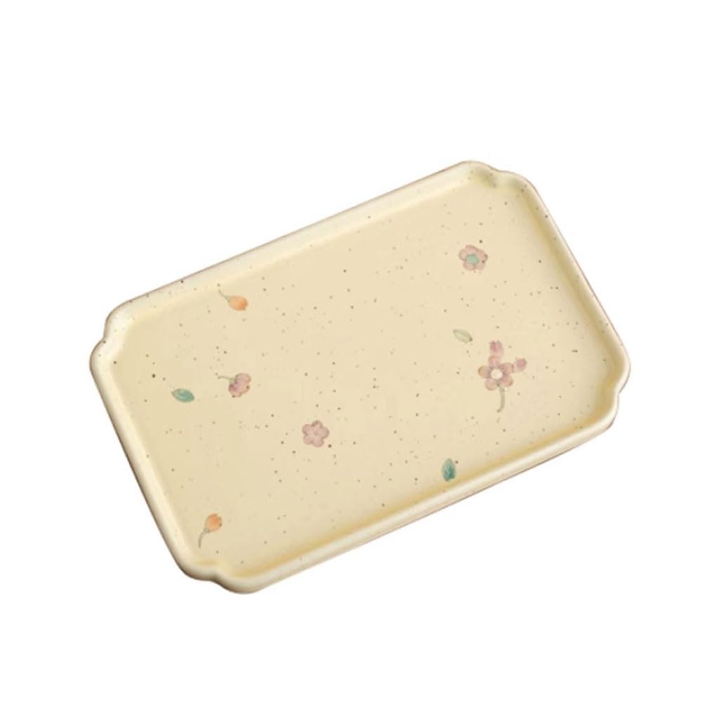 Bandeja para Servir, Creativa Bandeja de té de cerámica Pintada a Mano, Bandeja Sencilla para el hogar, Bandeja para café y refrigerios de Escritorio, bandejas para Comer en el Regazo