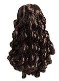 Wigs for dolls, bjd doll wigs, american doll shiny doll hair 4 to 17 inch circumference, hair for dolls (BROWN - DEEP WAVE)