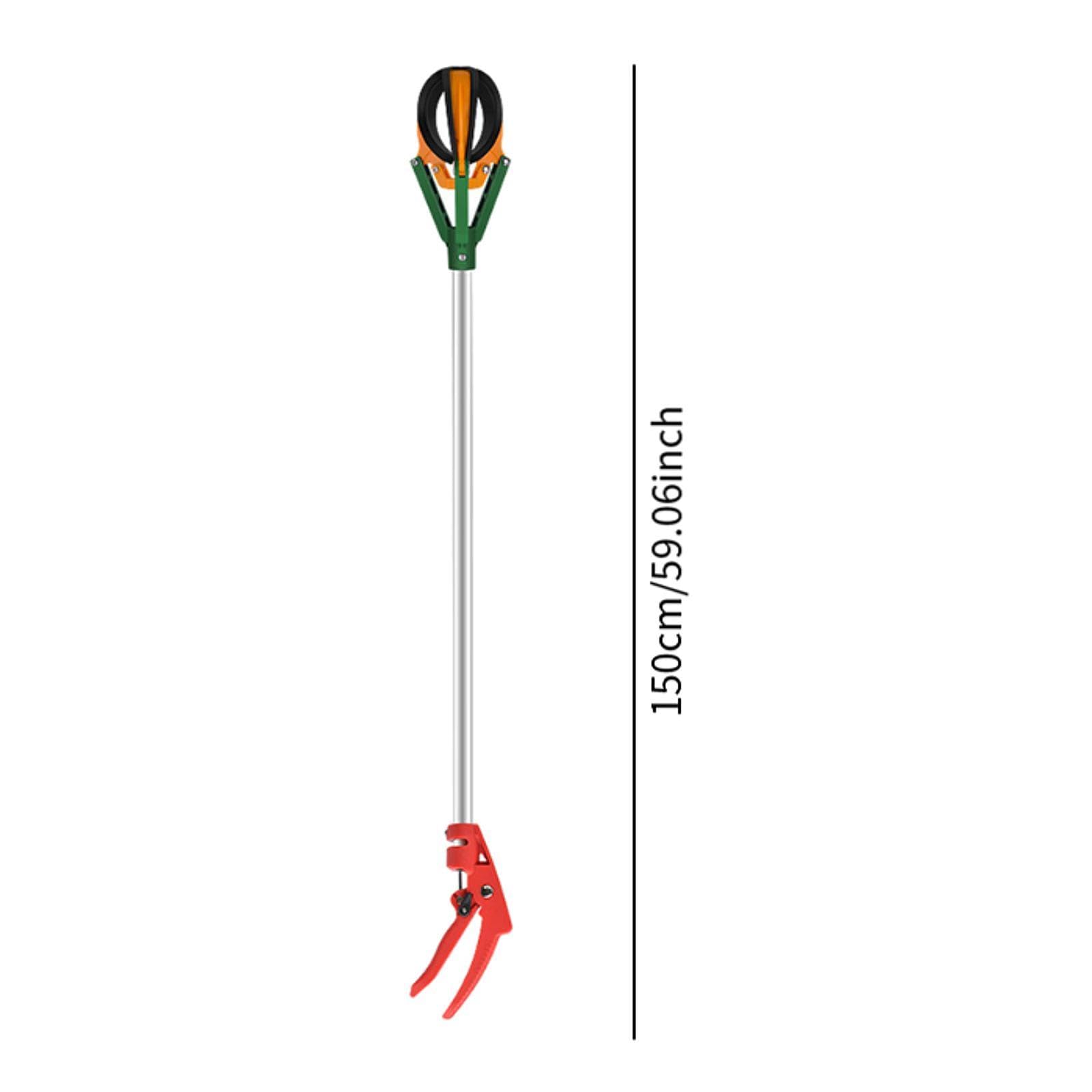 Cueilleur de Fruits pour Pommes Trois Griffes Caoutchouc Outil Ramassage Polyvalent Manche Télescopique Acier au Carbone Poignée Nylon Pratique