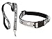Casual Canine Grey & Black Reflective Pawprint Matching Dog Collar & Lead Sets Night Safety (Medium - 14 to 20 Inch)