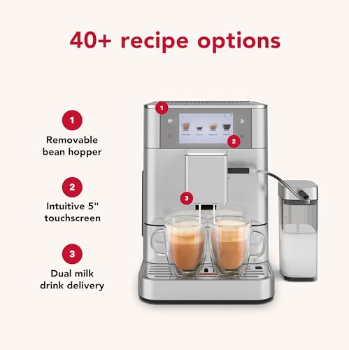 Image of KitchenAid Fully Automatic Espresso Machine KF8 with Milk Attachment and Plant Based Milk Options, KES8558SX, Stainless Steel