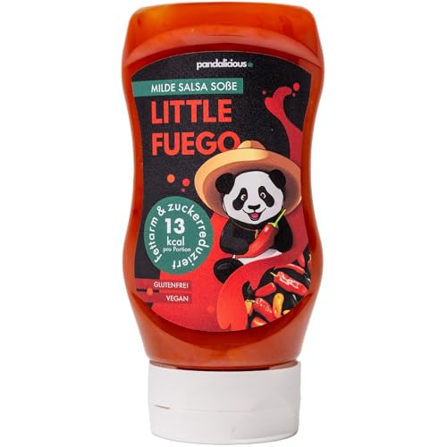 Pandalicious Saucen - Fettarm & Zuckerreduziert - Ohne künstliche Konservierungsstoffe - Glutenfrei - Vegan - 100% Geschmack (Little Fuego - Milde Salsa Soße)