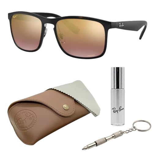 Image of Ray-Ban RB4264 CHROMANCE POLARIZED Square Shape Sunglasses for Men with Official Eyewear Kit