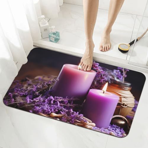 Tapis de bain en pierre super absorbant pour sol sec violet - 5