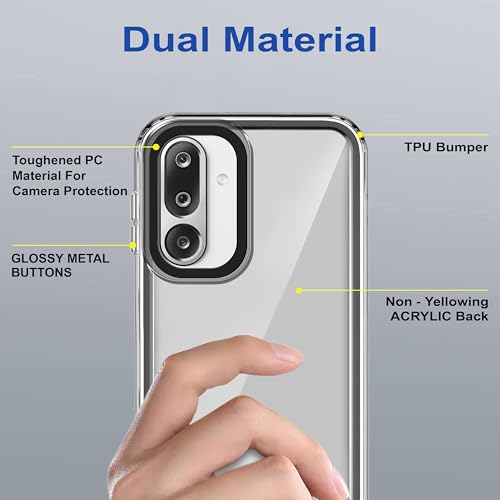 Image of amazon basics Back Case Cover for Samsung Galaxy M36 5G | Compatible for Samsung Galaxy M36 5G Back Cover | Case Cover with Camera Protection | (TPU + PC | Translucent Black)