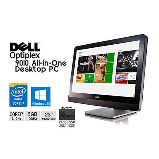 PC Dell 23 pulgadas Todo en uno Optiplex 9010 I7-3770s 8 GB RAM SD 240 GB - HD Grafics 4000 - Windows 10 (Reacondicionado)