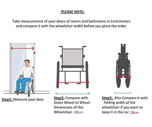 Image of MEDITIVE Commode Wheelchair: Chrome Plated Stainless Steel with Inbuilt Commode Pot and Flip back Armrest and Detachable LegrRest