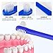 UPIQNG 3Pcs Denture Brush Double Heads Toothbrush Multi Layered Hard Hygiene Denture Cleaner T-Shape False Teeth Cleaning Tool (Red,White,Blue)