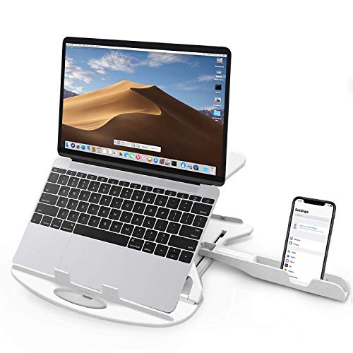 Verstellbarer Laptop-Ständer, belüftet, tragbar, faltbar, drehbar, kompatibel mit MacBook / Tablet / Tablet, Schreibtisch/Schreibtisch/Buch,