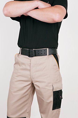 KWB LEATHER BELT MADE OF ROBUST COWHIDE LEATHER, DOUBLE-PRONG BUCKLE, BLACK, 135 CM, WHITE STITCHING, for TOOL BAGS JEANS - Image 4