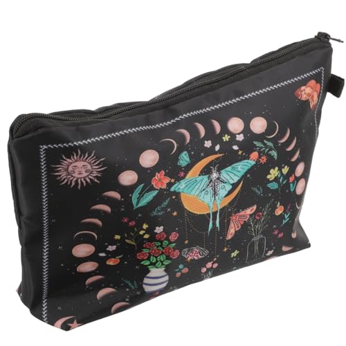 TOKIDNY ムーンフェイズフラワー コスメティックバッグ ポータブルウォッシュバッグ 化粧品バッグ 便利な収納ホルダー 旅行用品 大容量の整理バッグ メイク道具収納ホルダー スポンジライニング