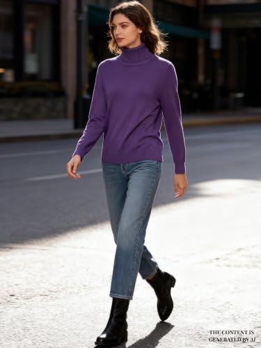 Image of DAIMIDY Turtleneck Sweaters for Women Long Sleeve Pullover Tops | Knitted Material| Soft, Warm and Breathable| High Resilience and Tensile Strength Design| Business Casual Tops| Dailywear