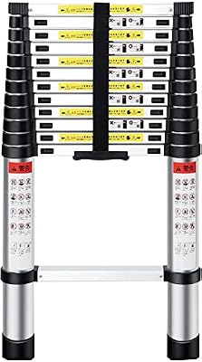 Ladders,Telesladder Retractable Single-Sided Ladder Folding Space-Saving Aluminum Alloy Multi-Purpose Home/Engineeladder/19Ft/5.8M
