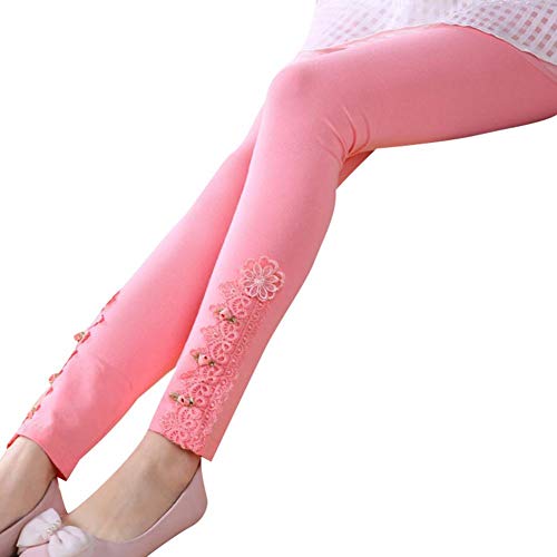 Myonly - Mallas elásticas para niñas de 3 a 12 años, Rosa, 10-11 años