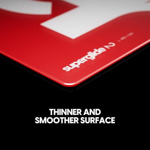 pulsar superglide glass gaming mouse pad v2 alumino-silicate glass surface anti-slip fully molded high-density silicone rubber 165in x 13in l red