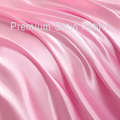 NTBAY Silk Satin King Sheet Set, 4-Piece Luxury and Soft Bedding Set Cooling Silky Sheets for Hair and Skin, Includes 2 Pillowcases, 1 Flat Sheet, 1 Fitted Sheet with Deep Pocket, Pink - Image 8