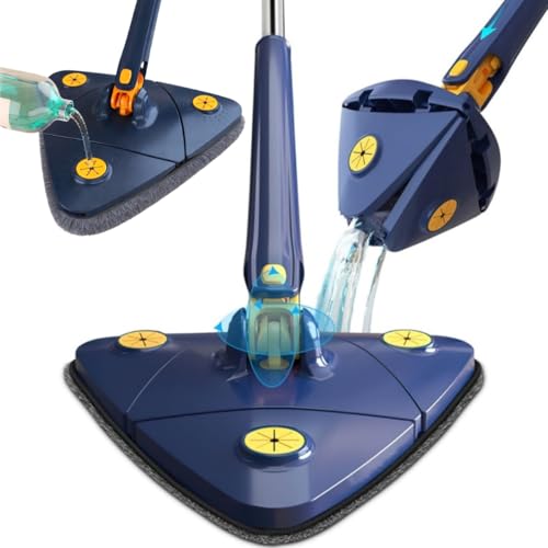 Mop Limpeza Esfregão Giratório Triangular Rodo Chão Vidros Janela Teto Limpa Seca FAXINA PESADA
