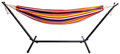 BalanceFrom Double Hammock with Space Saving Steel Stand and Portable Carrying Case, 450-Pound Capacity (Color #4) by ELEVON - Image 2