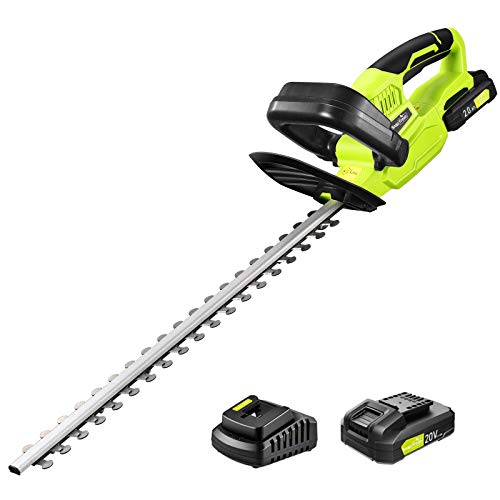 Cordless Hedge Trimmer, 1400RPM Powerful Electric Hedge Trimmer Cordless with 22â€ Dual-Action Blade, 0.55" Blade Spacing Hedge Trimmers Cordless with Battery, Include 20V 2.0Ah Battery and Charger
