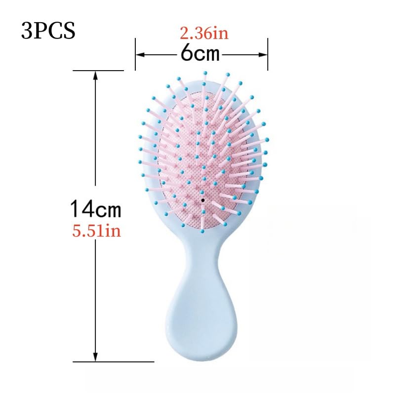 YANCAUYUNL Air Bag Comb 3pcs Mini Comb Hair Plastic Macaron Massage Hair Brush Women Dry for Hair Care Mini Scalp Tool Child or Girl Travel - Image 2