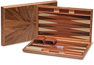 Yellow Mountain Imports Wooden Inlaid Backgammon Set Cascadia - with Acrylic Playing Pieces & Wooden Dice Cups, 43-centimeters Board
