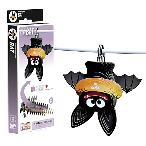 Puzzle 3D EUGY Bat en carton recyclé maquette chauve-souris à monter