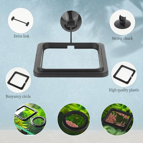2 PCS Futterring Aquarium, Schwarzer Aquarium Futterring Fisch Fütterung Ringe Fisch Aquariums Fütterer Schwimmend Futter Fütterung Kreis Mit Saugnapf Verhindern, DASS Wasser Turbulenzen Lebensmittel
