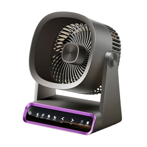 KACCDE Ventilador de escritorio con pantalla digital silenciosa que funciona con pilas, ventilador portátil para oficina, dormitorio, cocina al aire libre, 120 velocidades