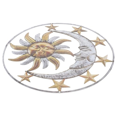 Artisanat métallique décoratif de prestige avec le grand soleil lune en fer forgé pour mur