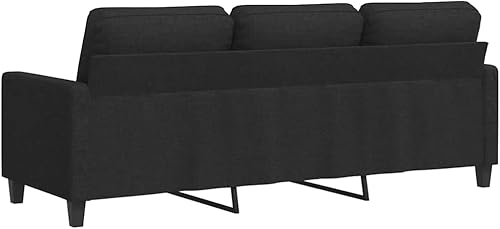 Miniatura 8 de vidaXL Sofá de 2 plazas, moderno sofá gris oscuro con asientos y respaldo gruesamente acolchados, tapizado de tela y marco de metal