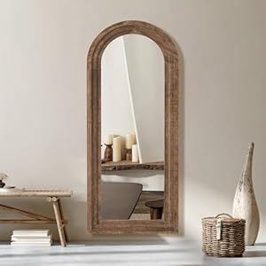   CASSILANDO-Full-Length-Mirror-Arched-65x24-Wood-Wall-Full-Length-Distressed-Large-Floor-Mirror-for-Living-Room-Bedroom-EntranceCoffee