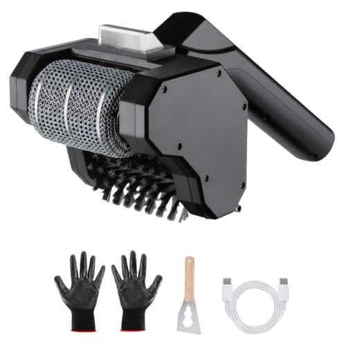GEARPASS Cordless Electric Grill Brush, Dual Bristle Steel BBQ Scrubber