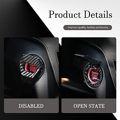 Universal Engine Start/Stop Button Cover, Car Power Control Zinc Alloy Trim, Push To Start Button Cover Key Protective Cover, One Button Start Button Cover Fit For Most Car Interior (Carbon Fiber) #TOP3