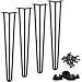 Omoi Hardware 28" Hairpin Legs, 3 Rods, 1/2" Thick, Heavy Duty, Black - Set of 4 Legs, 4 Floor Protectors & Screws - for Modern Desks, Dining Tables