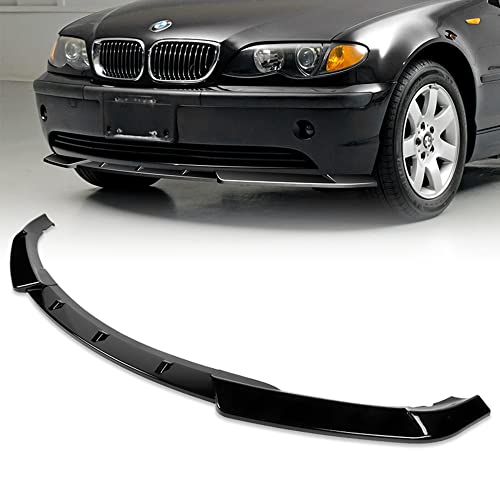 Q1-TECH, Front Bumper Lip fit for Compatible with 2002-2005 BMW E46 3-Series 320i 325i 330i Sedan 4-Door, Front Bumper Lip Spoiler Air Chin Body Kit Splitter, ABS (Glossy Black)