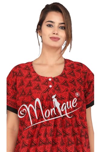Image of Monique Brand 100% Pure Cotton Nighty for Woman | Floral Gown for Women Night Wear | Cotton Nighty for Women Stylish | Maxi for Women Cotton