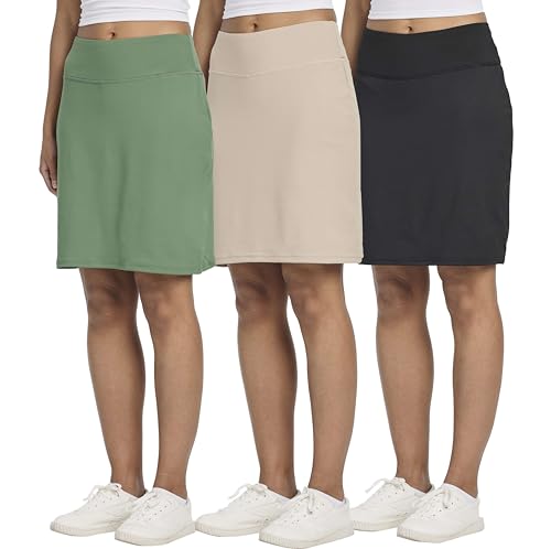 Real Essentials 3 Pack: Women's 20' Golf Skirts Knee...