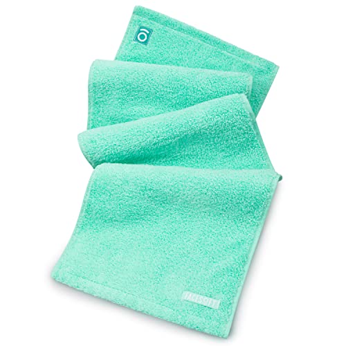 Eco Friendly Gym Towel Accessories for Working Out – Soft & Absorbent Cotton Exercise Towel – No Synthetic Microfibers or Plastics – Sweat Towel for Gym, Fitness, Sports, Yoga – Aqua – 1 Pc